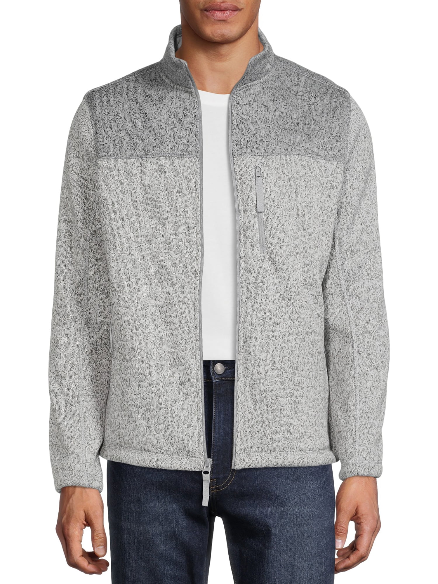 George Men's and Big Men's Zip-Up Fleece Sweater, up to Size 5XL ...