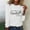 White, variant on Aloohaidyvio Long Sleeve Tops,Fashion Women Casual Long Sleeve Printing Round Neck Loose T-Shirt Blouse Tops
