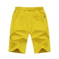 thumbnail image 5 of Tyhengta Mens Shorts Casual Drawstring Zipper Pockets Elastic Waist Yellow 40, 5 of 8