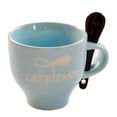 thumbnail image 2 of Lavavajillas, Cerámica, Lindo, Letras, Patrón, Café, Leche, Taza, Taza, Azul, 2 of 9