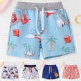 thumbnail image 4 of KPOPLK Summer Toddler Boy Shorts Boys' Summer Fashion Print Clothes with Drawstring Pockets for 2t 3t 4t 5t 6t 7t Size 3-4 Years,Pink, 4 of 9