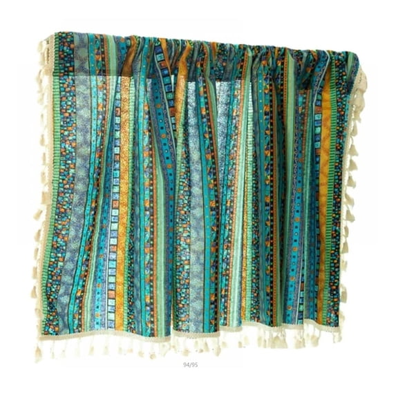 Denhf Bohemian Style Kitchen Curtains, Kitchen Tier Short Curtains for Bathroom Bedroom Window, Linen Tier Farmhouse Cafe Curtains, Printed Short Curtains Exotic Style, Blackout Cafe Curtains