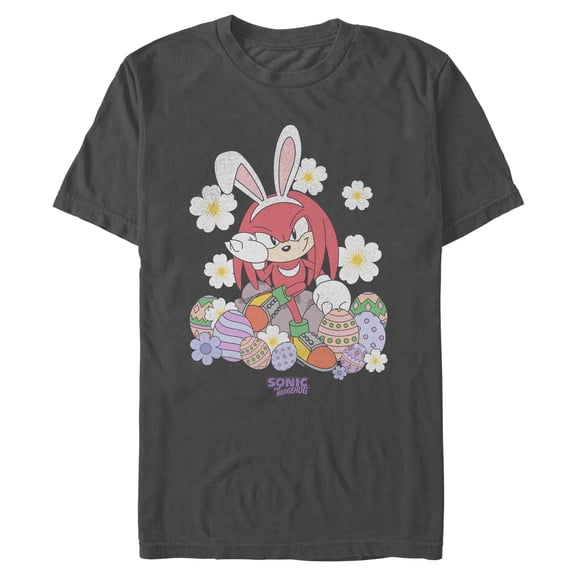 Mens Sonic the Hedgehog Easter Bunny Ears Knuckles T Shirt