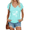 1-Blue, variant on Womens Yellow Whimsical Flying Butterfly V Neck Short Sleeve Vacation T-Shirts Lightweight Breezy Holiday Top