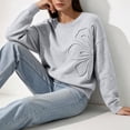 thumbnail image 4 of CHGBMOK Cropped Knit Sweater for Women Crew Neck Long Sleeve Drop Shoulder Pullover Relaxed Fit Casual Tops, 4 of 8
