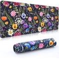 thumbnail image 1 of Desk Mat,Large Mouse Pad 35''''×15.6''''×0.12'''' XXL Extended Gaming Mouse Pad Mat with Non-Slip Base Stitched Eges Mousepad for Computer,Office,Keyboard and Laptop - Floral Background 1, 1 of 5