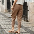 thumbnail image 3 of Mgmyaa Womens Casual Tapered Capri Cargo Pants Loose Elastic Waist Ankle Cropped Trouser with Pockets, 3 of 5
