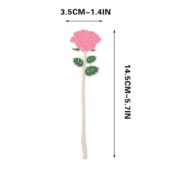 WNFJR Exquisite Metal Red Rose Bookmark for Women - A Perfect Gift for Book Lovers on Valentine's Day, Christmas, and Teacher Appreciation