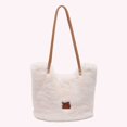 thumbnail image 4 of Bolso Borroso para Axila Hombro Mujer Sólido Felpa Gran Capacidad, 4 of 9