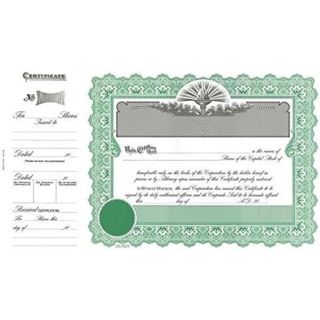 6136 Capital Stock Certificate - Pack of 25