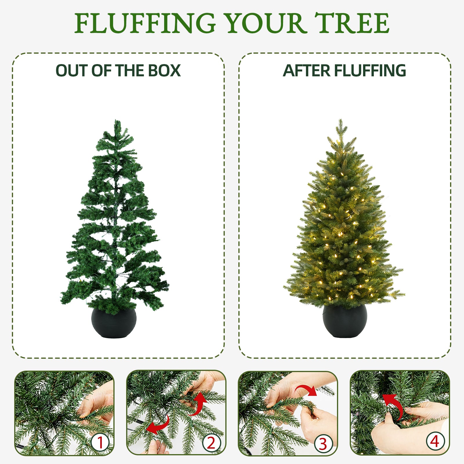 Vivatrees 3ft Pre-Lit Potted Christmas Tree photo 5