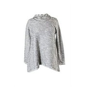 Style & Co. Marled Funnel-Neck Sweatshirt Womens L Petite Gray MSRP $49