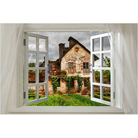 Window Onto Old English Country House 24X36 Scenic
