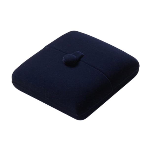 Caja de regalo de terciopelo para joyas, color azul oscuro, portátil, para mujer, soporte para joyas para propuesta Brazalete negro