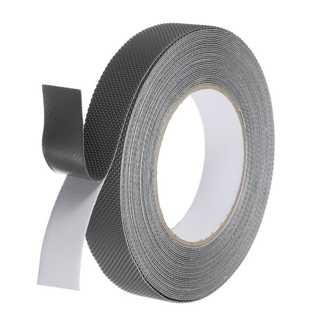 Cinta de agarre de goma, 1" x 32.8 pies, cinta antideslizante de PEVA con textura de diamante, cinta adhesiva para escalones interiores/exteriores (gris)