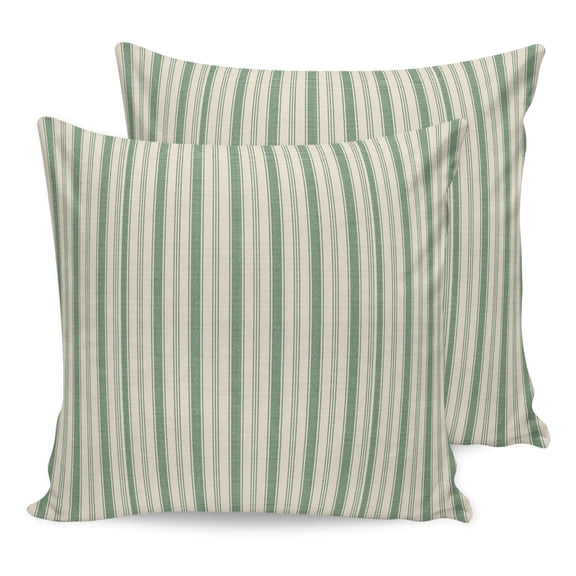 Sage Green Striped Pillow Covers 20x20 Set of 2, Modern Stripes Vintage Beige Throw Pillow Covers Decorative Couch Cushion Cover, Microfiber Soft Square Pillowcases for Bedroom Living Room Sofa