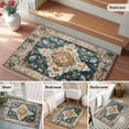 thumbnail image 5 of 2x3 Ft Entryway Area Rug, Green Orange Boho Kitchen Rug Runner Washable Floor Mat, Ethnic Vintage Southwestern Geometric Non Slip Indoor Door Mat Throw Carpet for Bathroom Living Room Bedroom, 5 of 8