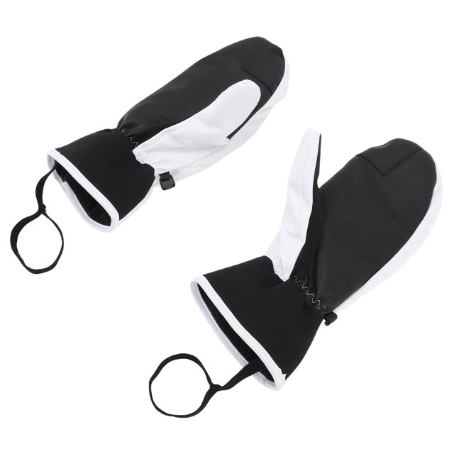 Ski Mittens, Windproof Snow Mitts White for Outdoor Work M,L,XL