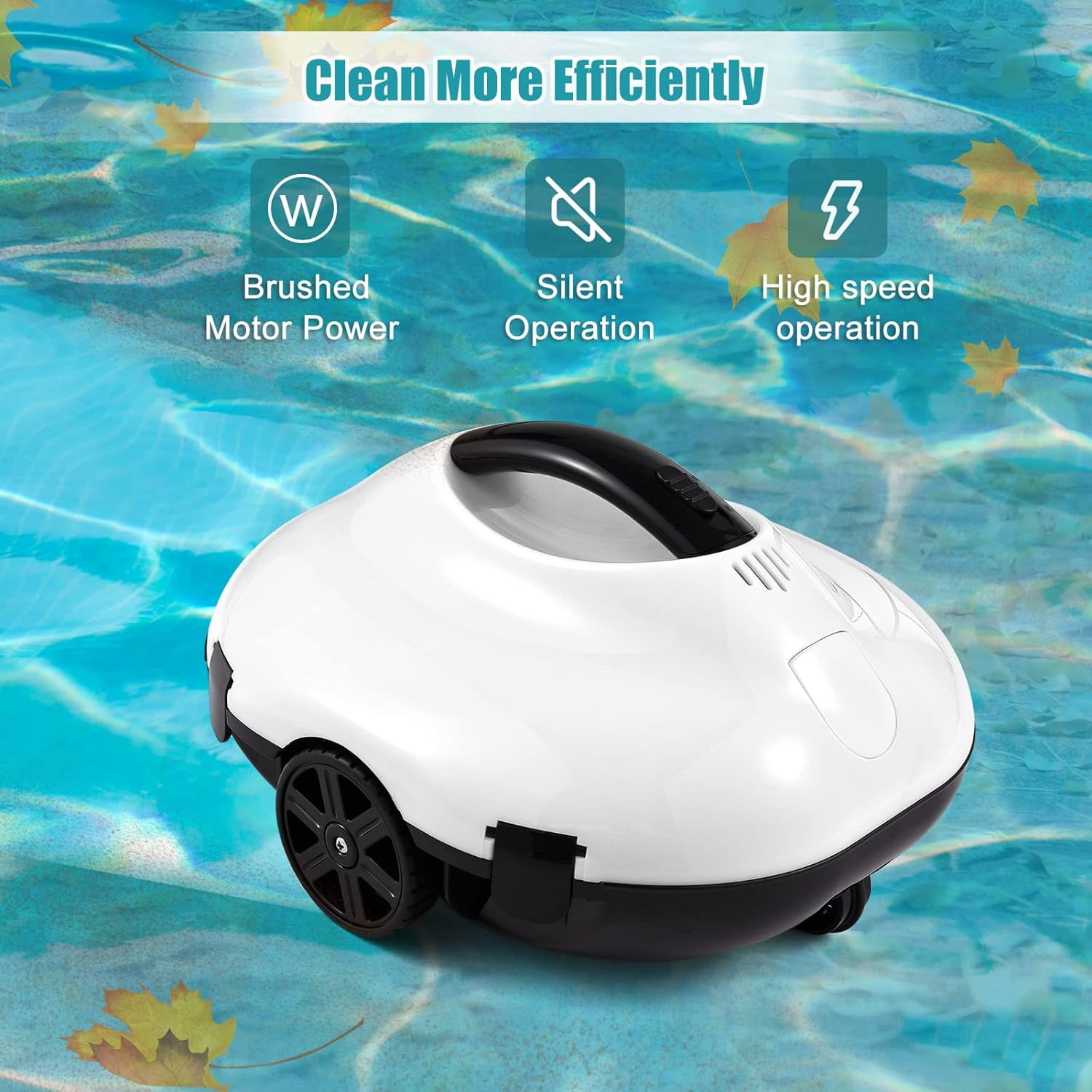 Blossom Robotic Pool Cleaner Cordless 130 Mins Runtime For In-Ground Pools up to 850 Sq Ft