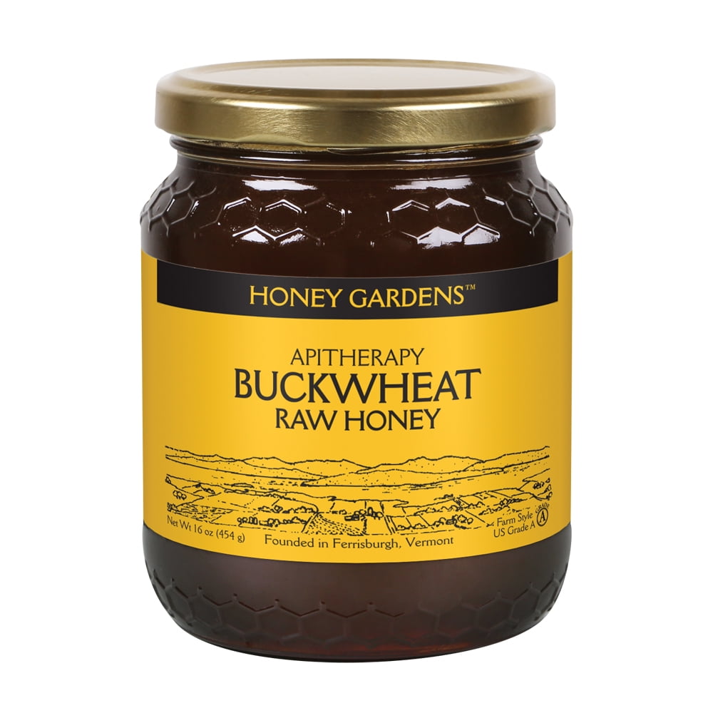 Honey Gardens Apitherapy Buckwheat Raw Honey 100 Pure, US Grade A