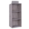 thumbnail image 1 of Toystoory Bolsa colgante de almacenamiento para armario, organizador de ropa y zapatos de lino y algodón, caja de ropa interior, estante Almacenamiento y organización del hogar Gris 3 capas, 1 of 6