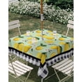 thumbnail image 3 of Square Outdoor Tablecloth with Umbrella Hole Lemons Outside Table Cloth Waterproof Patio Table Cover Summer Botanical Black White Plaid Pastoral Zipper Tablecloths for Picnic Party Camping 54x54 Inch, 3 of 8