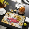 thumbnail image 3 of Spring Yellow Sunflowers Placemats Set of 4, Farm Floral Car Pastoral Placemats for Dining Table, Place Mats for Kitchen Tabletop, Waterproof Wipeable Dining Table Mats Set, 3 of 9