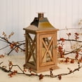 thumbnail image 4 of Lumabase 95101 Wooden Lantern with LED Candle, Brown & Copper, 4 of 5