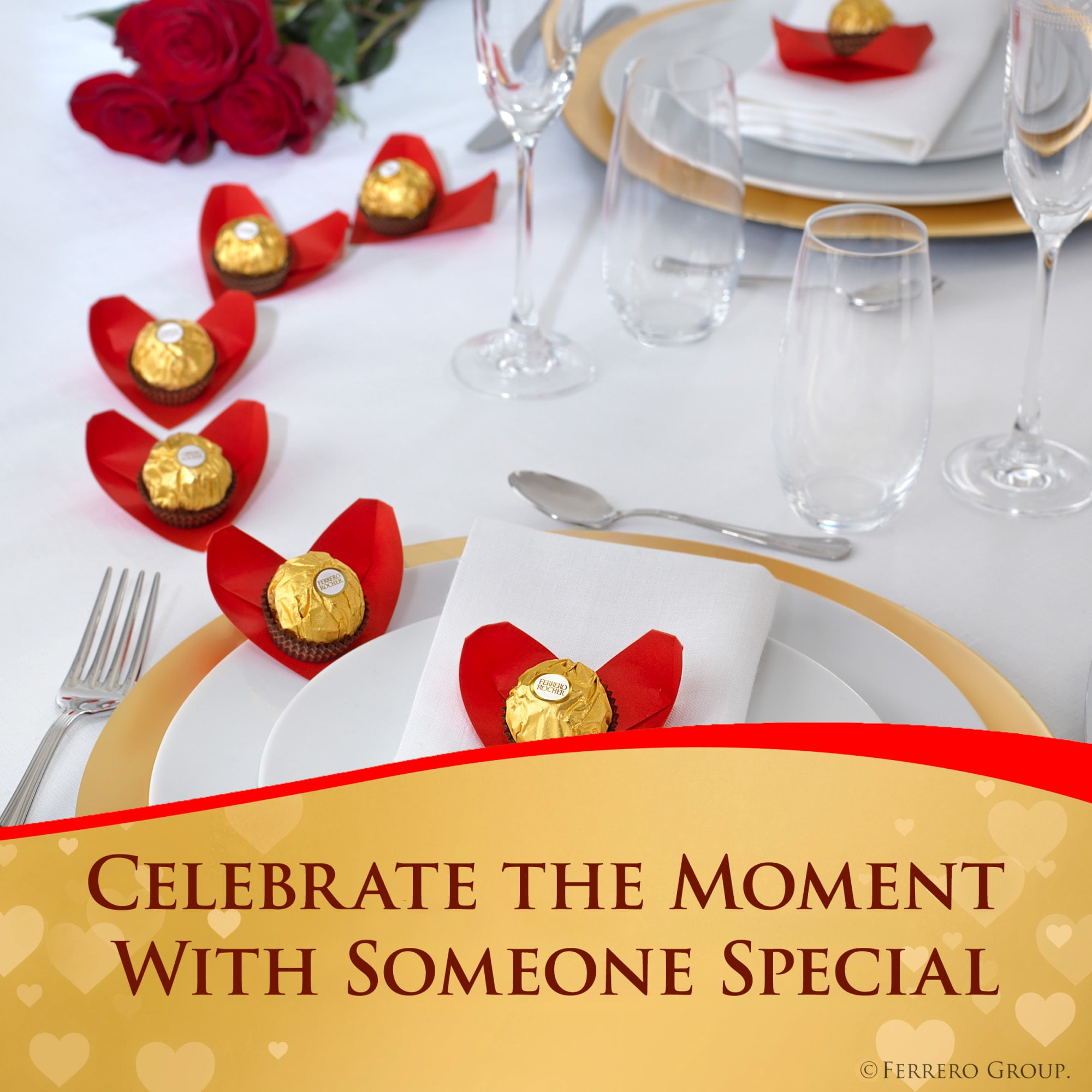 Ferrero Rocher Fine Hazelnut Chocolates, Valentines Day Heart Gift Box, 16 Piece Premium Chocolate for Gifting, 7 oz