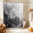 thumbnail image 4 of Marble Crack Shower Curtain, Waterproof Shower Curtains for Bathroom, Black Marbe Stone Modern Minimalist Washable Fabric Bathtub Curtain Set Bath Decor with 12 Hooks Stall 36"x72", 4 of 8