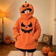 thumbnail image 2 of Likimi Halloween Womens Hoodies With Pocket Long Sleeve Hallowmas Pumpkin Print Hooded Sweatshirt For Women Party Elegant Pullover Tops Size L, 2 of 6