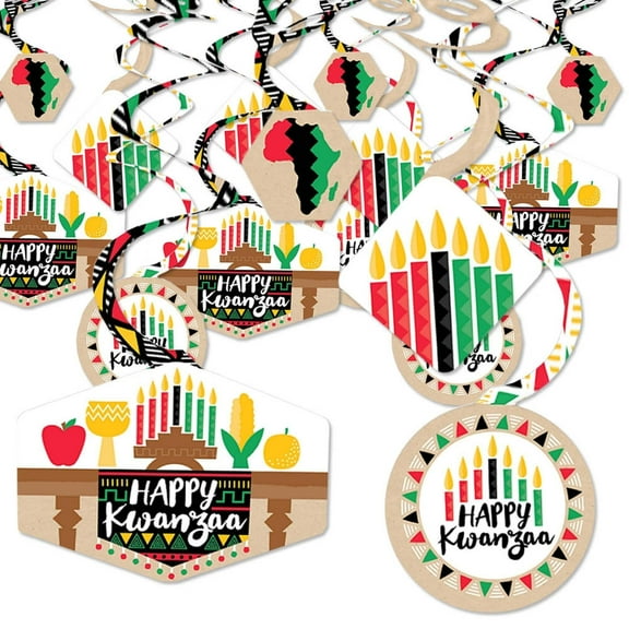 Big Dot of Happiness Happy Kwanzaa - Party Decor - Party Decoration Swirls - Set of 40
