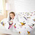 thumbnail image 3 of Castle Fairy Minimal Surfer Character 7-Piece Twin Bedding,Colorful Surf Board Seamless Bedding Comforter Set,Pink Yellow,Reversible, 3 of 7