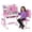 Pink #2, variant on Floseru Kids Functional Desk and Chair Set, Height Adjustable Children School Study Table Chair, Large Writing Board Widened Desktop Book Bucket Bookshelf, Study Furniture Gift Ages 3-18