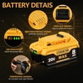thumbnail image 3 of Batería Jnfkldsb 8.0Ah 20V Max con indicador LED, 3 of 7