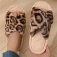 thumbnail image 5 of EKVAHL Women's Fuzzy Open-Toe House Slippers with Memory Foam - Leopard Print Cheetah Plush Cozy Cute Slipper Indoor/Outdoor Soft Slip On Slides Gifts for Women Mom Her Ladies, 5 of 6