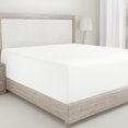 thumbnail image 1 of California Design Den Double Fitted Sheet Only, Softest 400 Thread Count 100% Cotton Sateen, Deep Pocket, All-Around Elastic, Side Indicators - Creamy White, 1 of 7