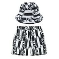 thumbnail image 2 of PMVFHDE Kids Summer Fashion Printed Beach Shorts with Bucket Hat Casual Swim Set, 2 of 4