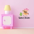 thumbnail image 3 of Cactus Desert Little Cowgirl Roper Personalized Name Cowboy Chaps Rodeo Horse Pony Bull Steer Stallion Roper Holiday Gift Decorating Ideas Bedroom Wall Decal Sticker - Size: 30 In X 27 In, 3 of 5