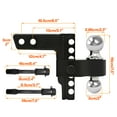 thumbnail image 2 of Adjustable Trailer Hitch Mount with 2" and 2-5/16" Ball, Fit Standard 2 inch Receiver, 6 inch Drop/Rise, Towing Capacity 5000-12500 LBS, Heavy Duty Aluminum Dual-Balls Trailer Hitch, Black,, 2 of 9