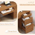 thumbnail image 4 of DreamCurship 48 inch Computer Desk with 4 File Drawers, Study Desk with Filing Cabinet and Storage, Home Office Desk for Work and Study, Writing Desk for Small Space, Brown, 4 of 6
