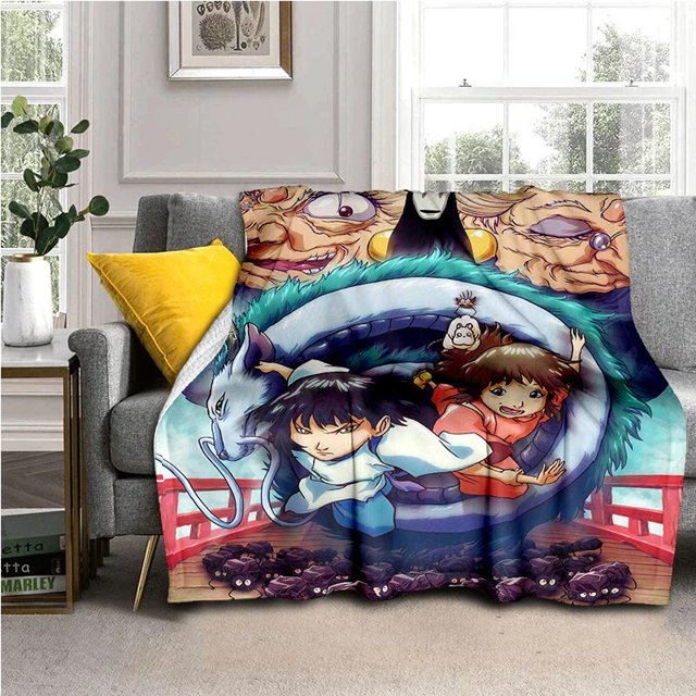 Manta de Anime japonés de dibujos animados Spirited Away, súper suave, kawaii, ropa de cama de viaje, sofá, cama, regalo de cumpleaños