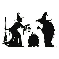 Set of 3 Halloween Yard Signs with Stakes, Black Witch Scary Silhouette Halloween Decorations for Outdoor Yard Lawn Garden Home Decor