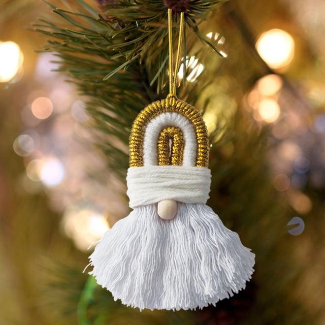 Fiudx Adorno de Papá Noel, Diseño Artesanal de Cuerda de Algodón, Decoración de Ensueño para El Árbol de Navidad, Elegante Regalo Navideño, Adorno para La Pared Del Hogar, Accesorio para Fiestas Navi