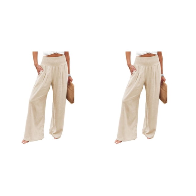 Guardurnaity Pantalones de verano Sueltos Pierna ancha Ropa de calle elástica Type1 NO1