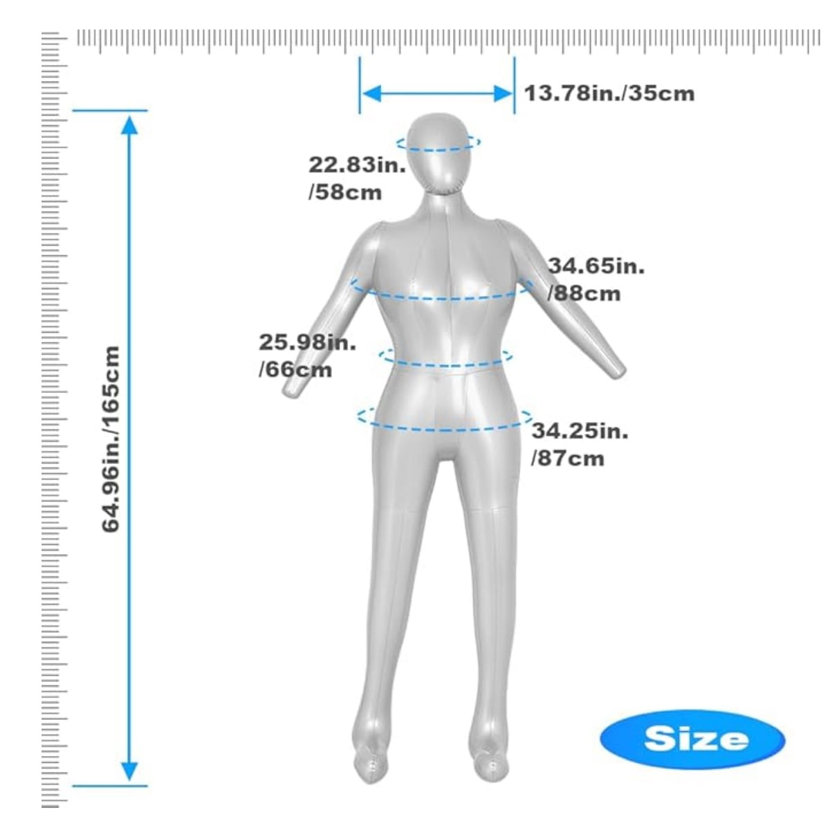 Inflatable PVC Full Body Mannequin Clothes Dress Display Torso Dummy Model