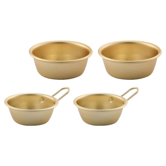 GOOHOCHY 4Pcs Simple Aluminium Bowls For Serving Food In Hotels And Bars