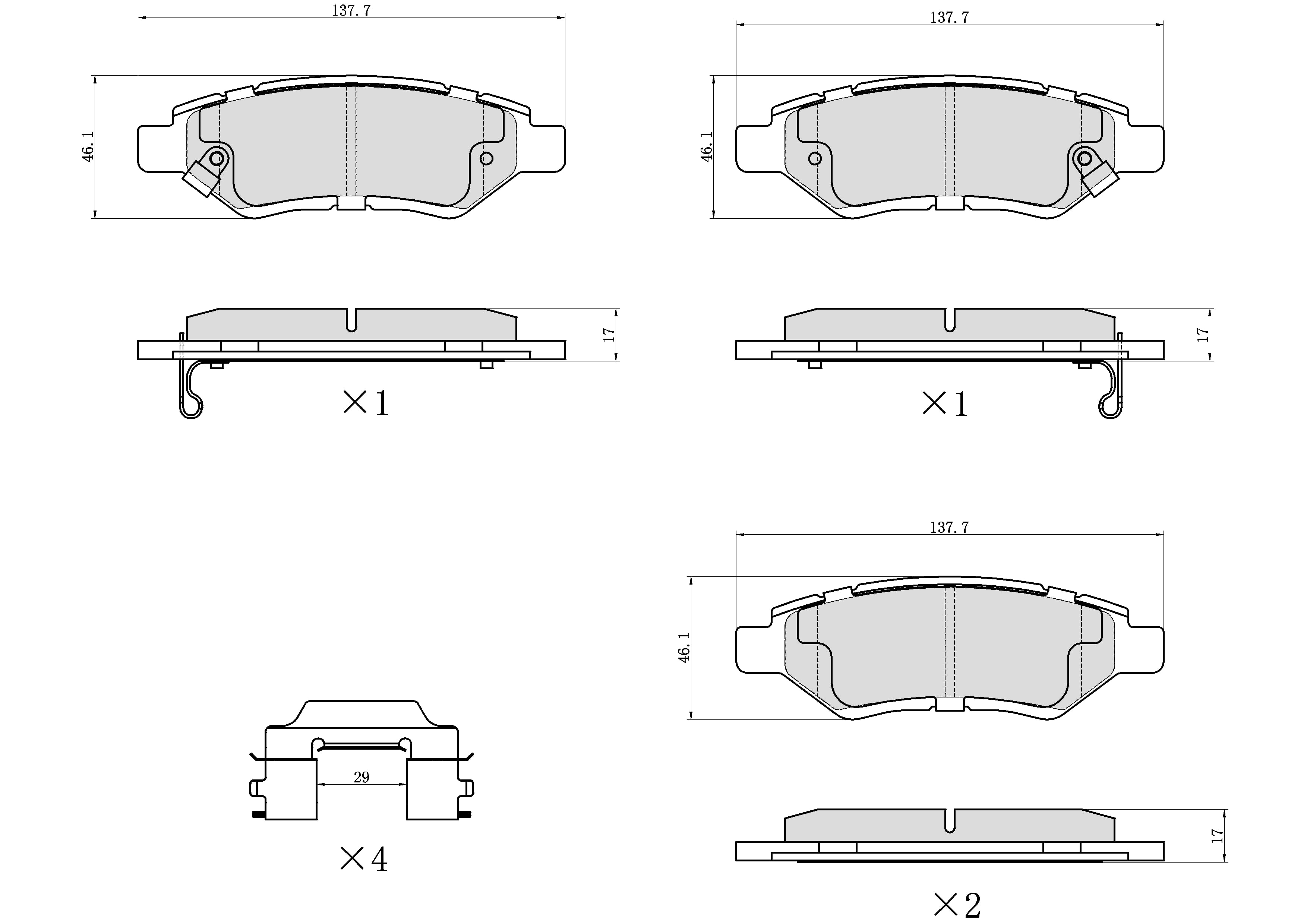 Winstop Brake Pad Set, Rear WS.1337.0.C, Chevrolet Camaro 2015-2010