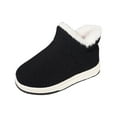 thumbnail image 2 of SYMOID Womens Warm Faux Faux Fur Lined Slip on Ankle Boots - Black Cozy insulated indoor Outdoor Cold Weather Footwear with Padded Sole,Size 38, 2 of 9