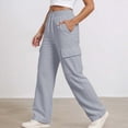 thumbnail image 2 of TOWED22 Girls' Sweatpants Straight Leg Drawstring Kids Joggers Open Bottom Baggy Teen Pants with Pockets(Grey,6-7 Y), 2 of 6
